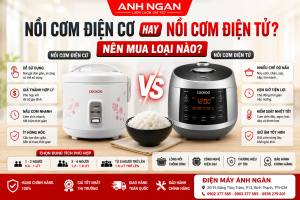 Nên mua nồi cơm điện cơ hay nồi cơm điện tử? So sánh chi tiết về chất lượng cơm, tính năng, giá thành và độ bền để giúp bạn lựa chọn nồi cơm điện phù hợp cho gia đình.